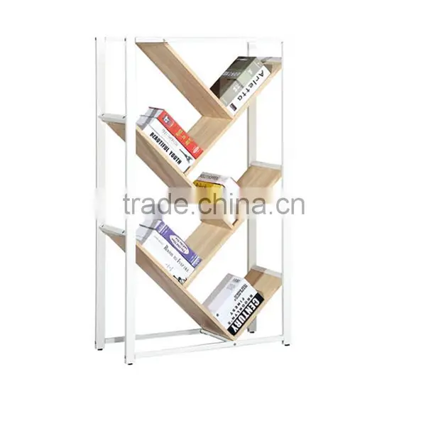 China Manufacturer Special Book Shelf V Shape Bookcase Display Case