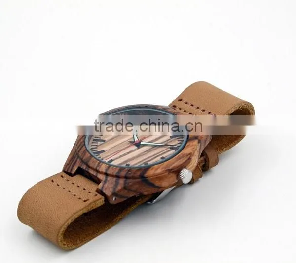 Hot Sale Cheap Wooden Watch Leather Strap Watch Mens Watches Natural Wooden Wrist Watch for Men or Women photo-5
