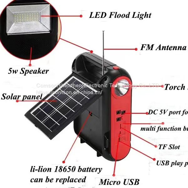 Portable Bluetooth Speaker With Torch Light and Bulbs for Outdoor Camping photo-3
