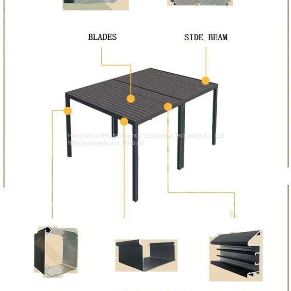 Yashengou Customized Rainproof Garden Buildings Vented Louvered Gazebo Electric Operated Pergola for Sun Coverage photo-5