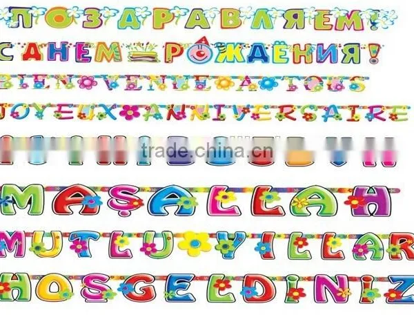 Hot Sale Happy Birthday Letter Banner With Multi-Language, and Different Designs photo-6