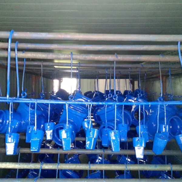 DIN3352 F5 DN50 DN300 PN16 Cast Iron Ductile Iron Socket End Non-Rising Elastic Valve Seat Soft Seal Gate Valve photo-3
