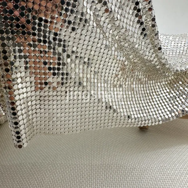 Gold Color Sequin Chain Mail Fabric Metal Mesh/flexible Metal Mesh Fabric