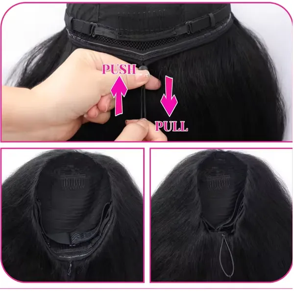 natural Black Half Wig 100% human hair virgin hair no shedding no tangle Many different color