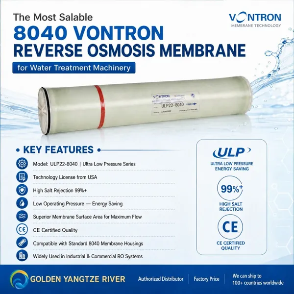 Premium Vontron 8040 Industrial RO Membrane Reverse Osmosis Element Low Pressure High Flux for Seawater Brackish Water Desalination System