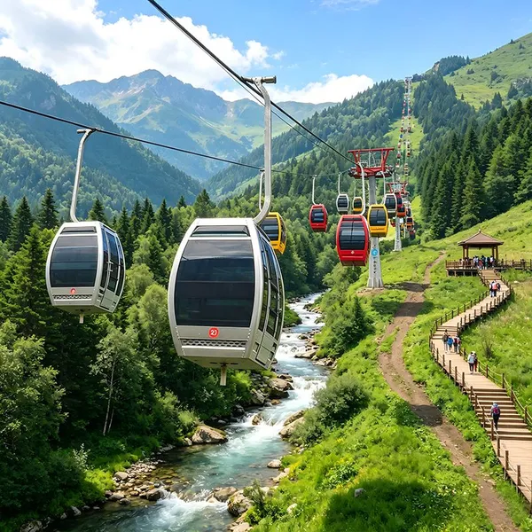 Daqin Overhead Passenger Fixed Grip Chairlift Ropeway-Steel Outdoor 1600 Passengers/Hour 5-10 Passengers Efficient Cableway photo-5