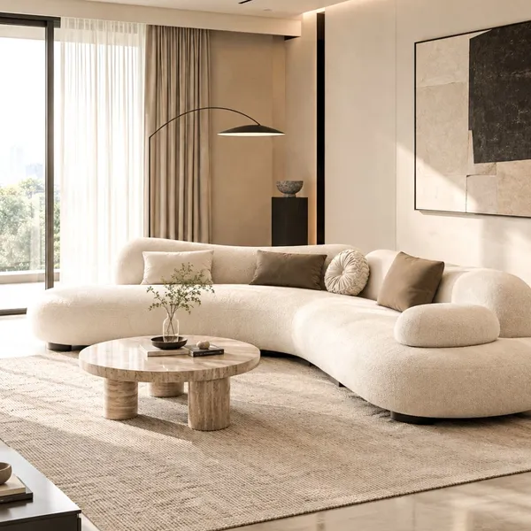Custom Curved Sectional Sofa, Modern Minimalist Lobby Couch for Hotel, Living Rooms，Office, Commercial & Villa Projects