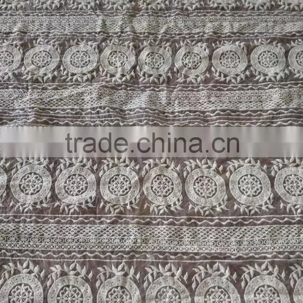 Wholesale Garment Accessory Glass Yarn Embroidery Cotton Lace Fabric photo-6