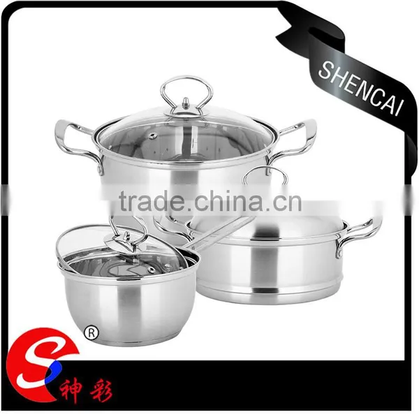 Stainless Steel Two Layers Steamer Pot Cookware Sets/ Milk Boiling Pot/ Sauce Pot photo-6