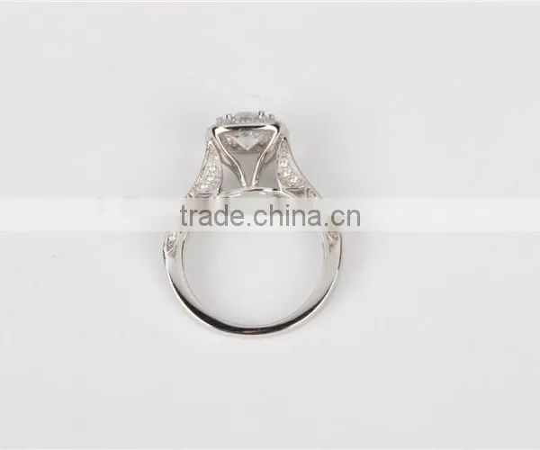 China Solid Jewellry Factory Price 14K Rose Gold White AAAAA CZ Ring Engagement Ring photo-6