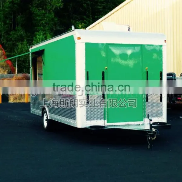 Green Uniaxial Food Truck NEW 4.8 M ENCLOSED CONCESSION FOOD VENDING BBQ TRAILER MOBILE KITCHEN photo-4