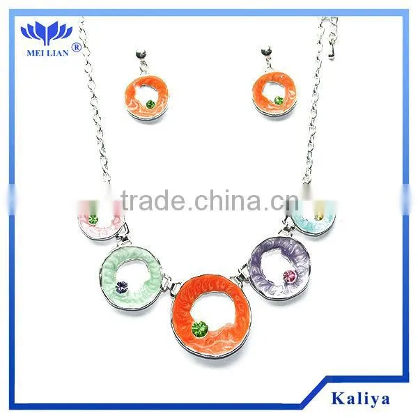 2014Charm Rhinestone Gallant Chunky Multi-Color Statement Necklace