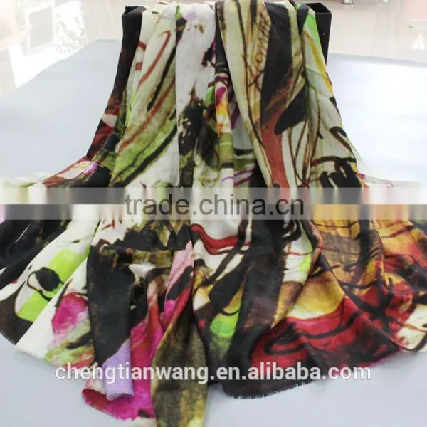 Fashion Multicolor 100% Wool Pashmina Scarf photo-4
