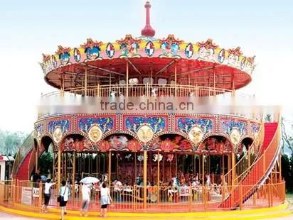 Double deck carousel amusement carousel rides