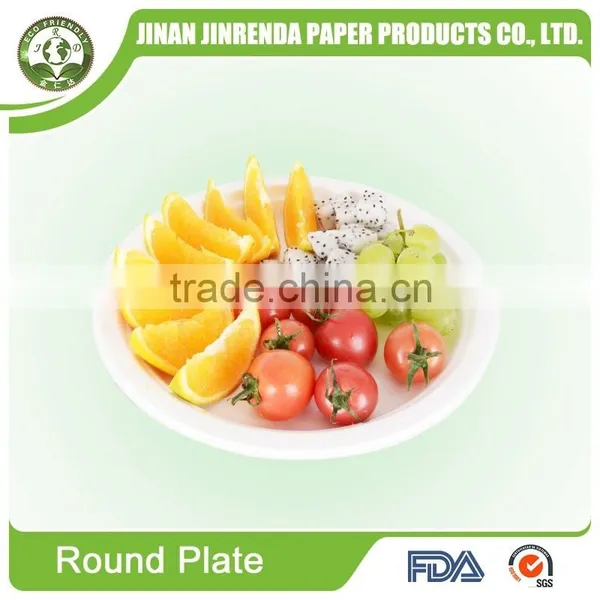 Disposable Tableware Bio-degradable Paper or Sugarcane 9" Round Plates photo-6