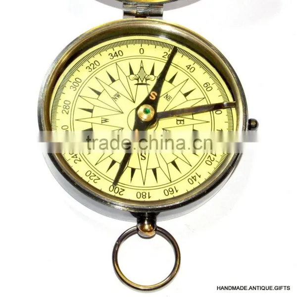 Antique Vintage Brass Gift Compass- Brass Pocket Compass 13501 photo-5