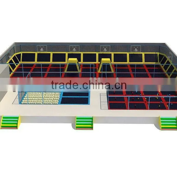 colorful bungee jumping trampoline with different size
