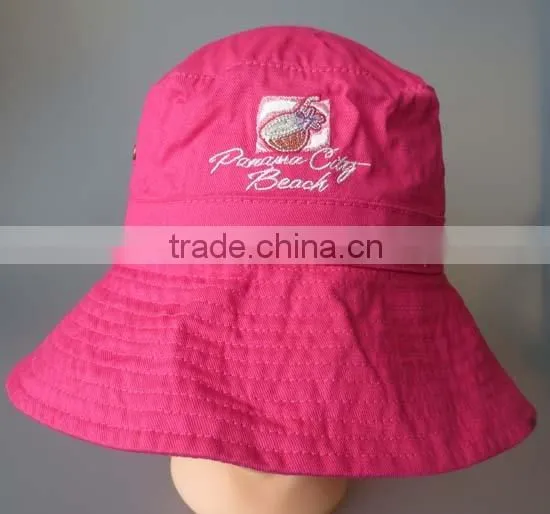 100% Cotton High Quality Embroidery Girl Bucket Hat,wide Brim Bucket Hat photo-2