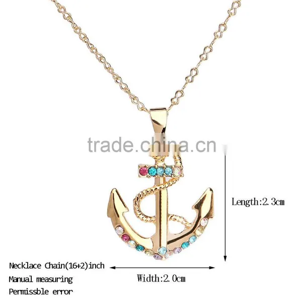 2016 Fashion Anchor Jewelry Crystal Wedding 18K Gold Necklace Designs Quality Choice Supplier's Choice photo-6