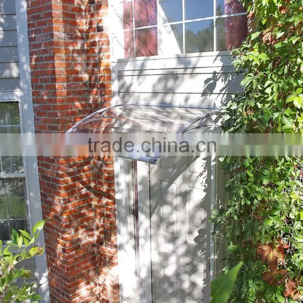 Innovative Design - PP Plastic Polycarbonate Door Canopy With Water Gutter - Clear Transparent PC Roof photo-3