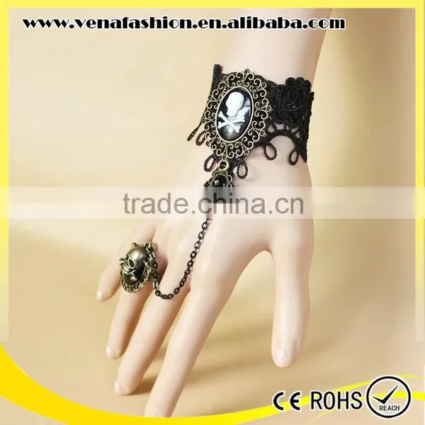 Hallowmas Skull Vintage Bracelet for Women, Vintage Slave Bracelet photo-3