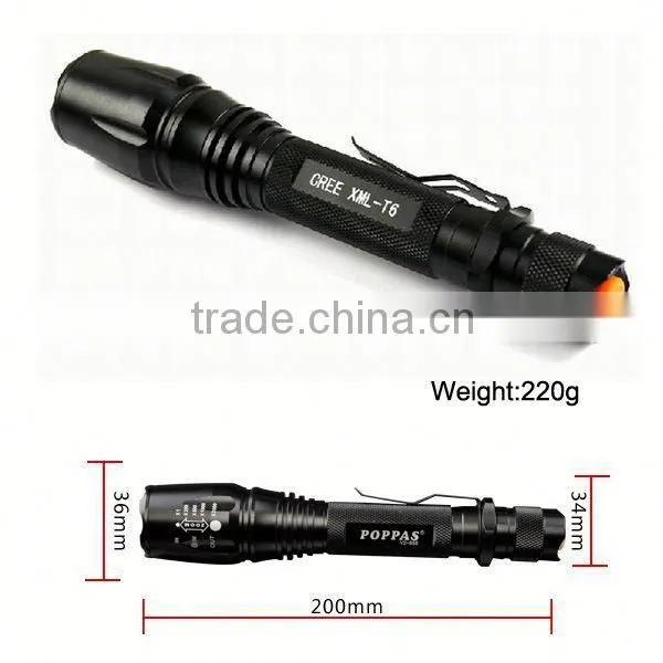 Hot Sale V2-858 18650 Battery Rechargeable Long Distance Torch Xm-l T6 Aluminum Led Flashlight Torch photo-2