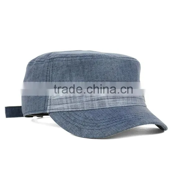 Promotion Wholesale Fashion High Quality Cheap Blank Pattern Light Blue Cotton Military Style Army Hats photo-3