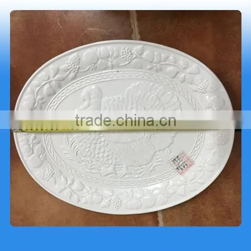 2016 High Quality White Ceramic Turkey Plate