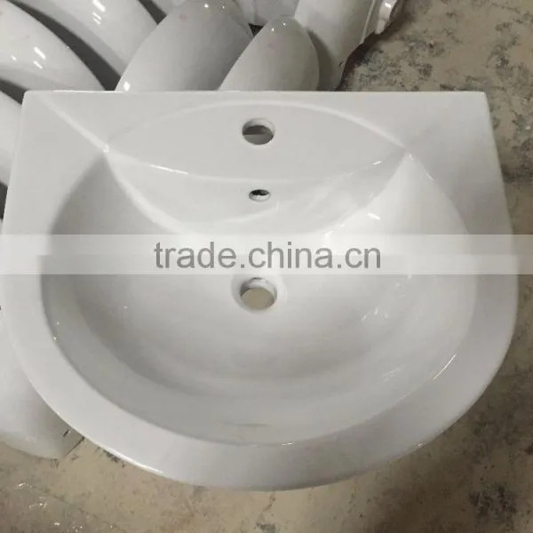 Sanitary Ware Art Basin Ceramic Basin With Pedestal Single Hole Wash Basin Cheap Bathroom Basin P001 photo-4