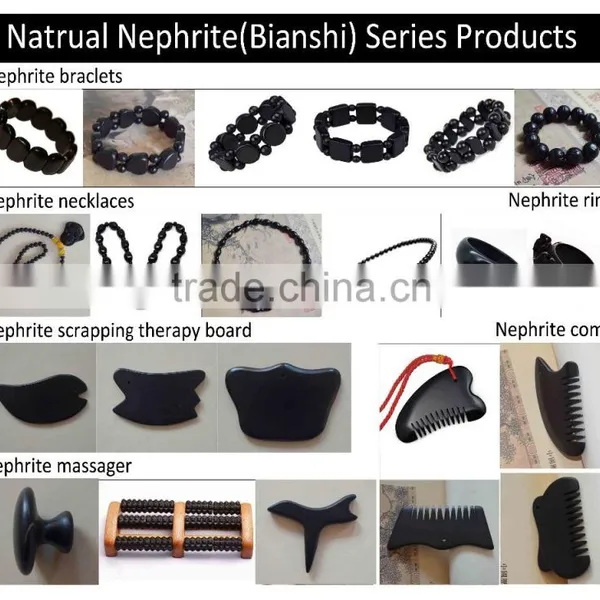 Female Natural Black Nephrite Comb photo-6