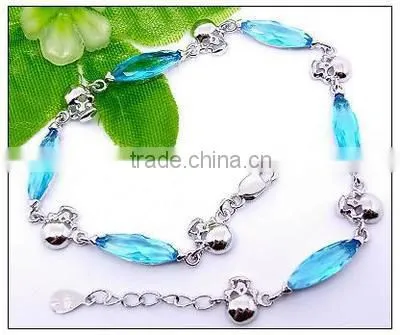 Austrian Crystal Skull Bracelet, Skull Bracelet Jewelry Wholesale, 925 Silver Bracelet Skull