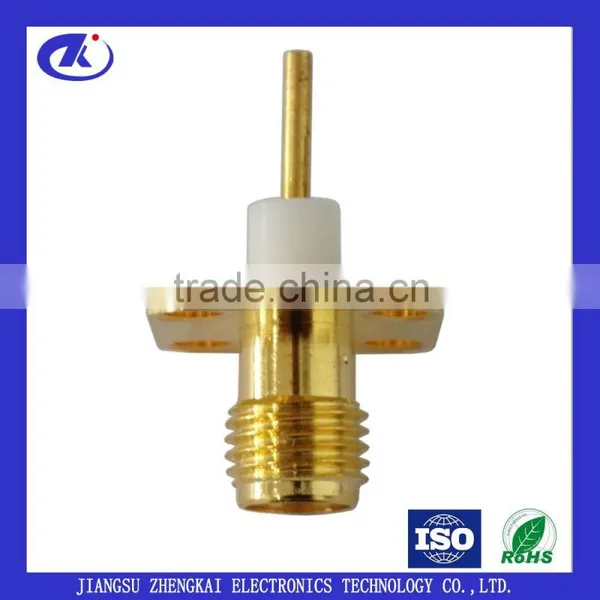 RF Coaxial SMA Female Solder Flange 4 Hole Connector