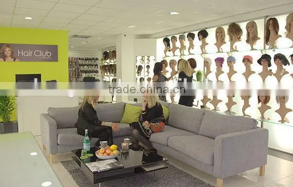 Price of Wood Wig Display Stand and Slat Wall or Glass Shelf Display Fixtures
