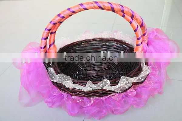 Oval Basket Lace Basket Willow Basket With Handle photo-5