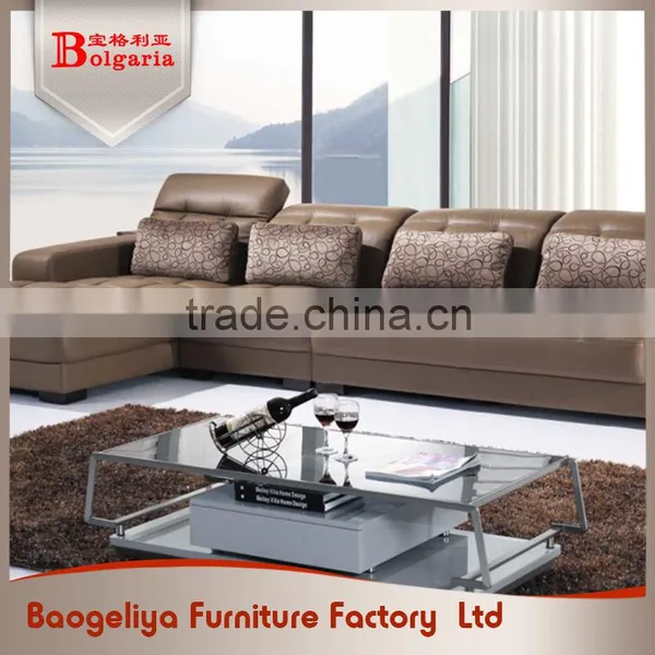 Italian Style Sofa Set Living Room Furniture Modern Hotel Used Leather Sofa photo-3