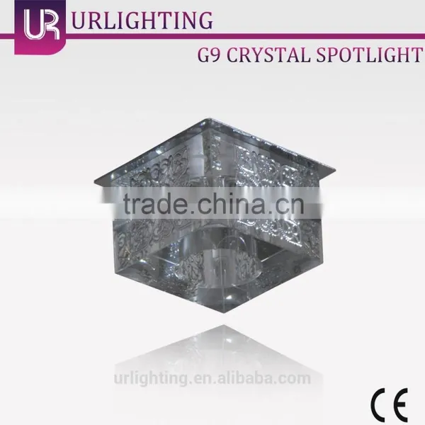 G9 Square Crystal Down Light /spotlight With Gold Pattern photo-2