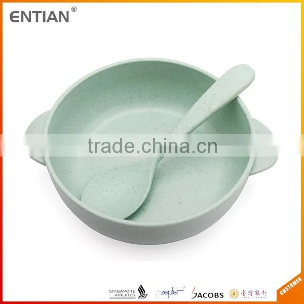 Bio-degradable Wheat Straw and Plastic Bowl Set