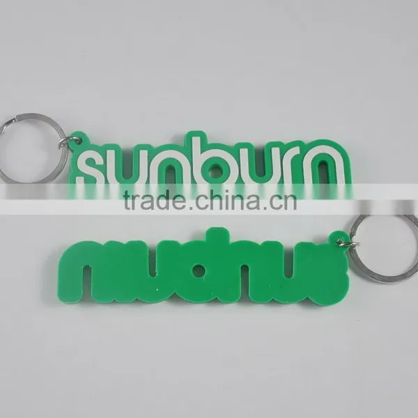 Custom logo shape soft pvc key holder / 1 color logo soft pvc keychain