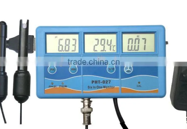 KL-027 6 in 1 Multi-parameter Water Quality Monitor,ph/EC/MV/CF/TDS Meter/Monitor photo-2