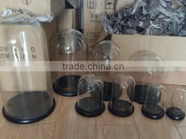 Hot Sale Clear Glass Bell Jar Dome With Wooden Base in Many Size photo-4