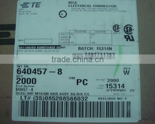 2.54mm Pitch PCB Wire to Board Connector TE 8P MAT100 HDR ASSY SQ Connector 640457-8 Right Angle Header 8 Pin Through Hole photo-4