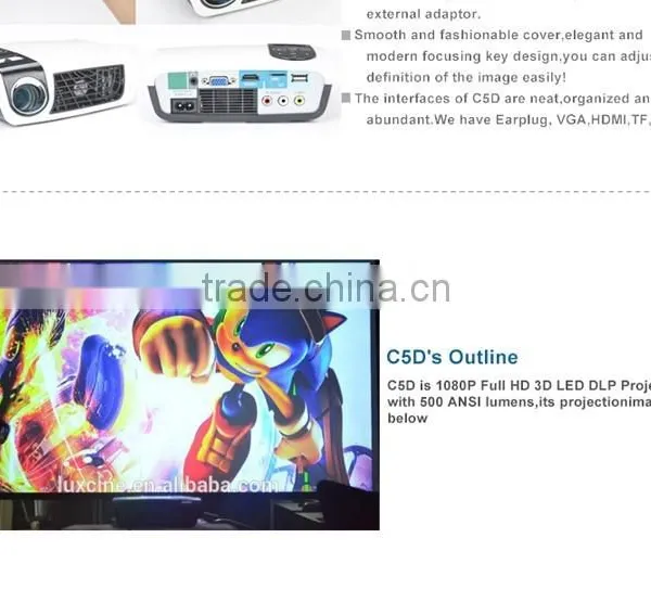 2D to 3D Full HD LED Projector C5D From China Manufacture photo-4