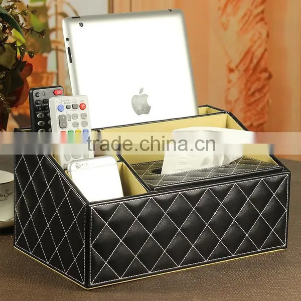 Multifunctional PU Wholesale Storage Facial Leather Tissue Box photo-4