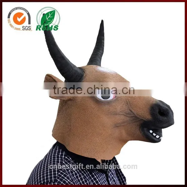 Manufacturers Full Head Rubber Animal Latex OX Bull Mask Halloween Minotaur Party Masks photo-2