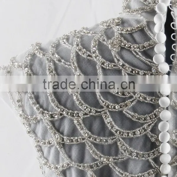 RSW907 Detachable Illustion Neckline Sexy Strapless See-Through Embroidery Designs For Mermaid Wedding Dress photo-2