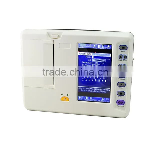 High End Model 7 Inch 6 Channel Handheld 12-lead ECG Signal Resting Electrocardiograph ECG Machine EKG-1206A SUPPLIER photo-2