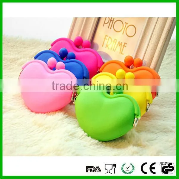 2016 Popular Silicone Heart Shape Coin Purse Small Women Wallet photo-2