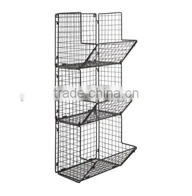 Rustic Metal Wire 3 Tier Wall Mounted Rack photo-3