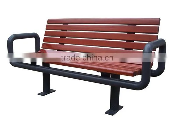 Outdoor Wooden Public Seating Bench photo-6