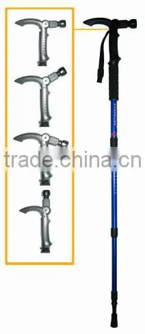 Retractable Walking Cane With Flashlight 5 LED, Aluminum 7075, 4 Sections, SZ19003 photo-4